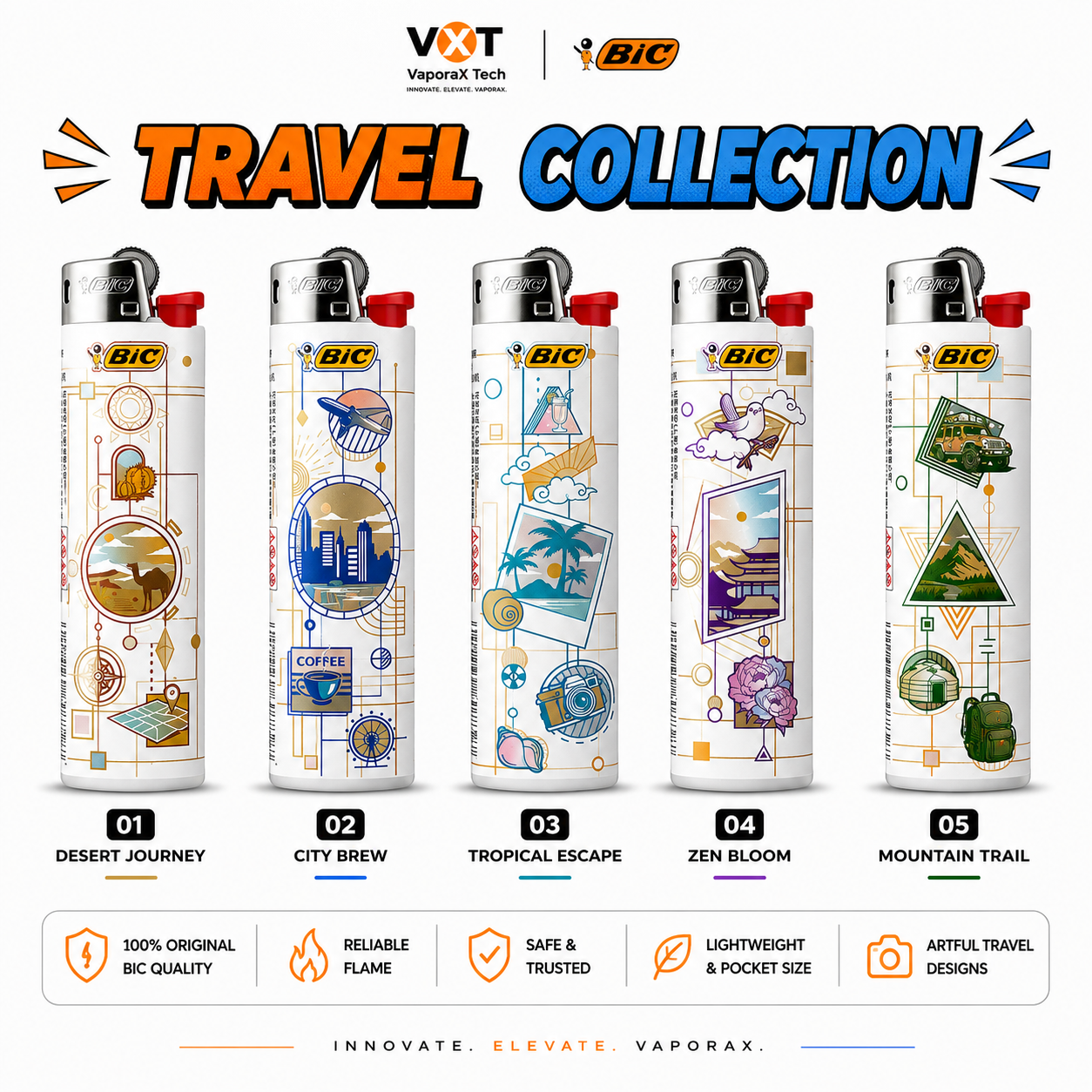 BIC® Textured Printed TRAVEL COLLECTIONS