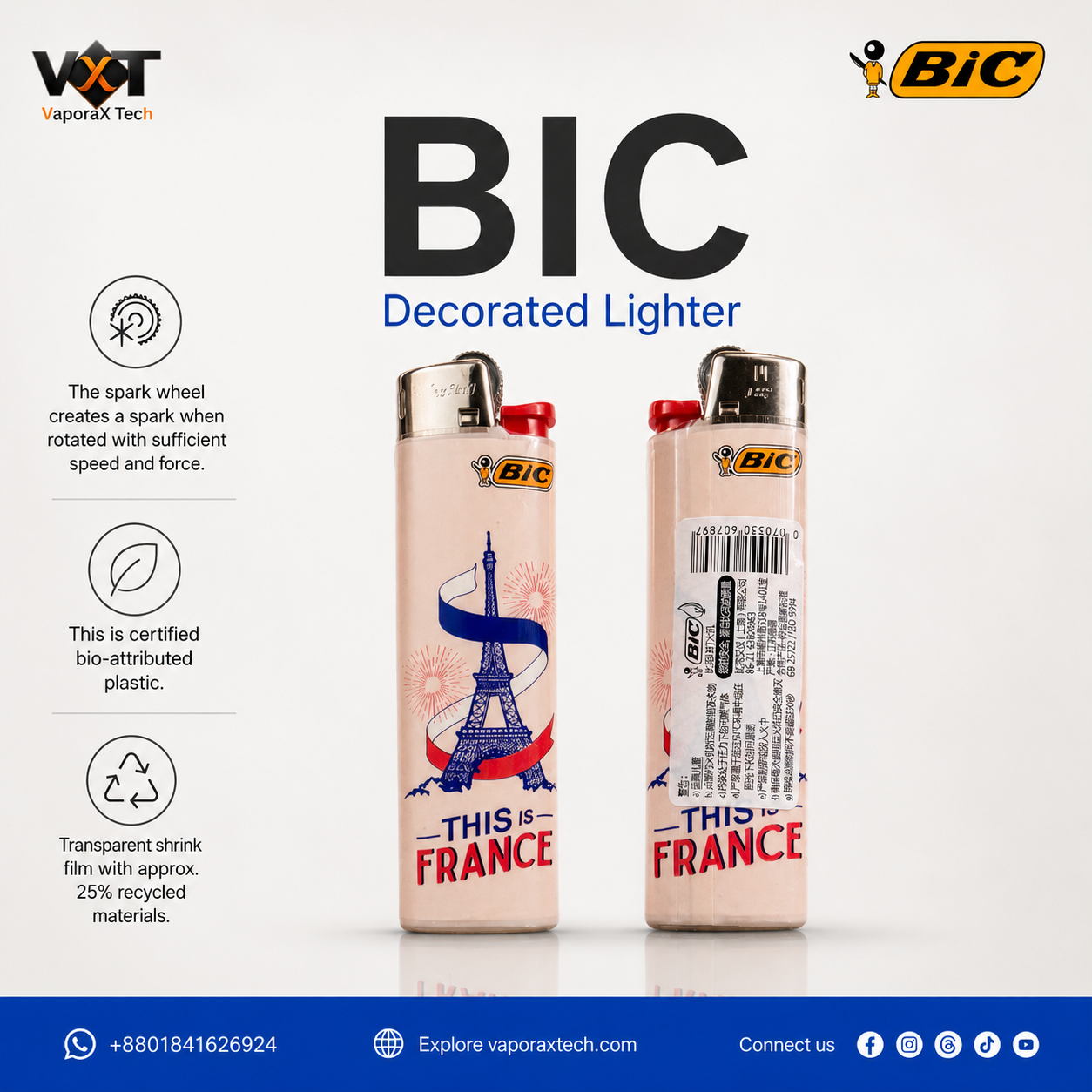 BIC® DECORATED POCKET LIGHTERS