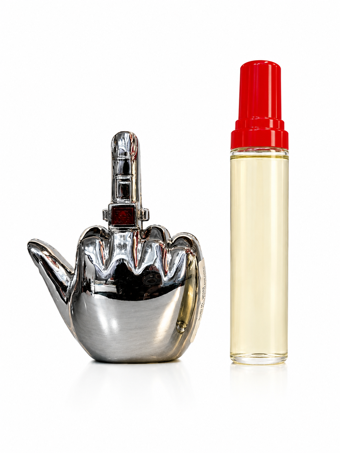 Chrome Hand Gesture Novelty Lighter Set- Refillable Luxury Desk Lighter